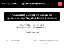 A Syntactic Constituent Ranker for Speculation and Negation