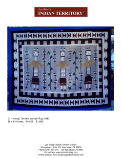 01 - Navajo Textiles, Navajo Rug, 1980 65 x 83 inches, 1244