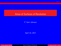 Areas of Surfaces of Revolution - Dr. P. Sam Johnson