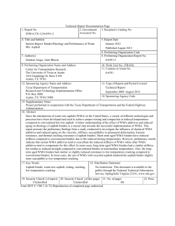 Interim Report: Binder Rheology and Performance in Warm Mix