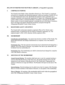 Bylaws - Friends for the Public Library