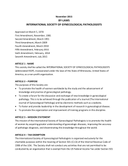 Society By-Laws - International Society of Gynecological Pathologists
