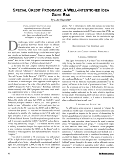 special credit programs: a well