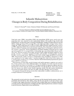 Infantile Malnutrition : Changes in Body Composition
