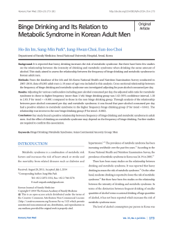 Binge Drinking and Its Relation to Metabolic Syndrome in Korean