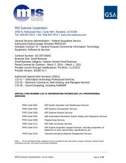 GSA Schedule Price List - MIS Sciences Corporation