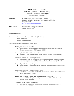 MAN 4930: Leadership Fall 2016 (Module 1 &ndash; Section 05C0)