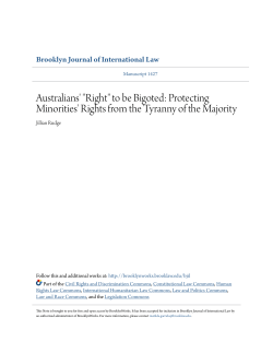 Australians` "Right" to be Bigoted: Protecting