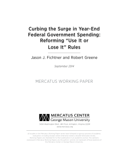 Curbing the Surge in Year-End Federal Government Spending