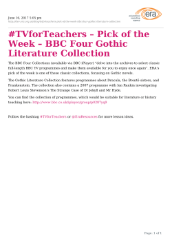 Pick of the Week &ndash; BBC Four Gothic Literature Collection