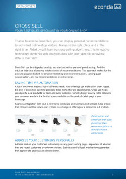 econda Cross Sell Facts and Features