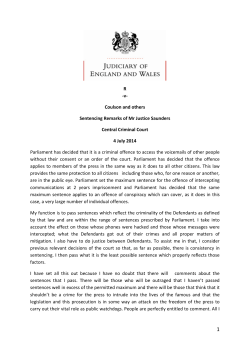Sentencing remarks of Mr Justice Saunders