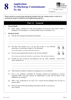 Form 8 - Application to discharge contaminants to air