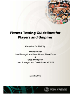 Fitness Testing Guidelines for Players and Umpires