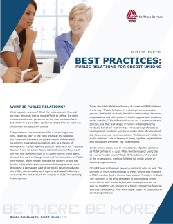 Public Relations for Credit Unions - CO