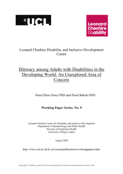 Illiteracy among Adults with Disabilities in the Developing World