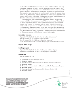 Hymn(s) of response Prayers of the people Sending song(s