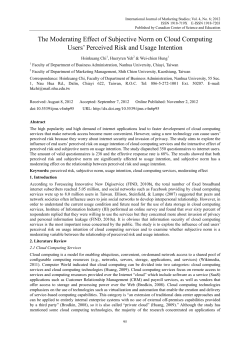 The Moderating Effect of Subjective Norm on Cloud Computing