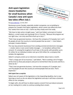 Anti-spam legislation means headaches for small business