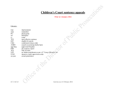 Children`s Court sentence appeals
