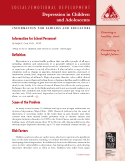 Depression in Children and Adolescents