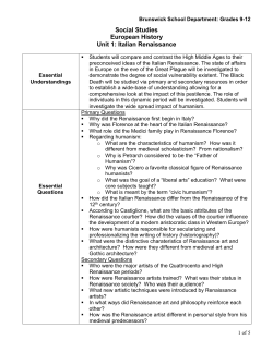 Unit 1: Italian Renaissance - Brunswick School Department