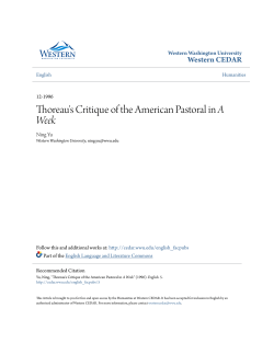 Thoreau`s Critique of the American Pastoral in A