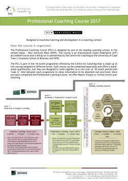 (PCC) Brochure - Centre for Coaching
