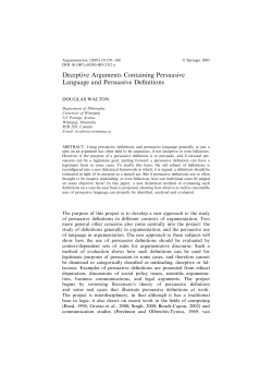 Deceptive Arguments Containing Persuasive Language and