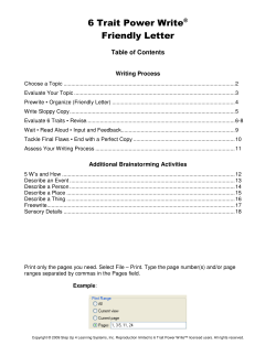 6 Trait Power Write® Friendly Letter
