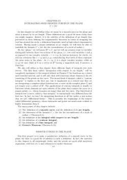 CHAPTER VI INTEGRATION OVER SMOOTH CURVES IN THE