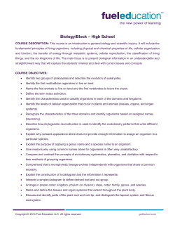 Biology/Block &ndash; High School