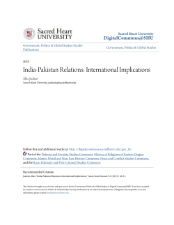 India-Pakistan Relations: International Implications