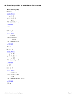 4B Solve Inequalities by Addition or Subtraction