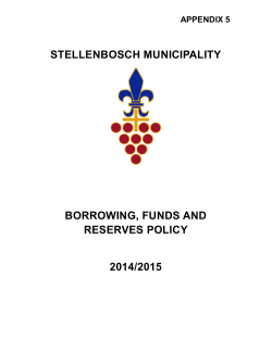 stellenbosch municipality borrowing, funds and reserves policy 2014