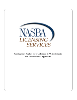 Application Packet for a Colorado CPA Certificate For