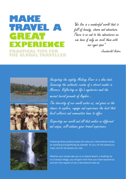 Make Travel a - Ethics and Social Responsibility