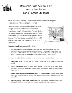 the 4th Grade Science Fair Packet