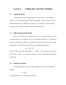 Falling Mass and Euler Methods