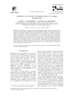 EVIDENCE OF OXYGEN SEGREGATION AT Ag/MgO INTERFACES