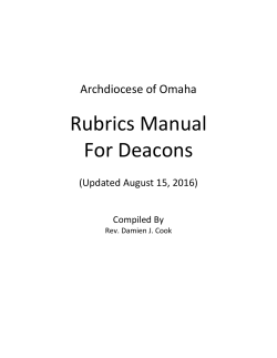 Rubrics Manual For Deacons