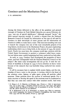 Cominco and the Manhattan Project