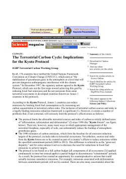 The Terrestrial Carbon Cycle: Implications for the Kyoto Protocol