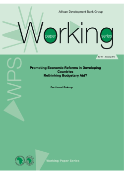 Promoting Economic Reforms in Developing Countries Rethinking