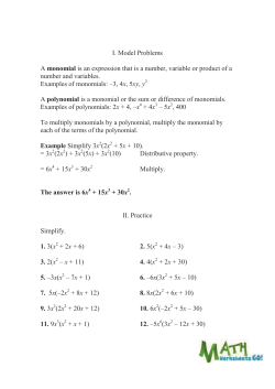Multiplying a Polynomial By a Monomial File