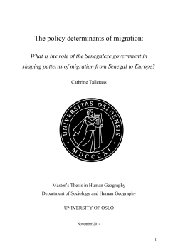 The policy determinants of migration: - DUO