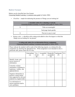 Rubric Formats
