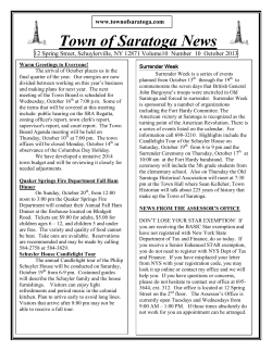 Town of Saratoga News