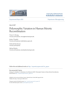 Polymorphic Variation in Human Meiotic Recombination