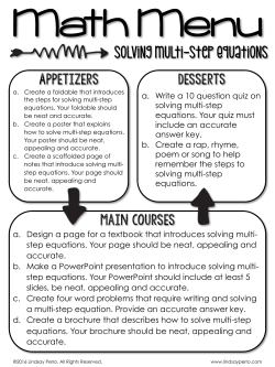 Solving Multi-Step Equations